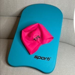 💕TYR long hair swim cap & Sporti Kickboard 💕
